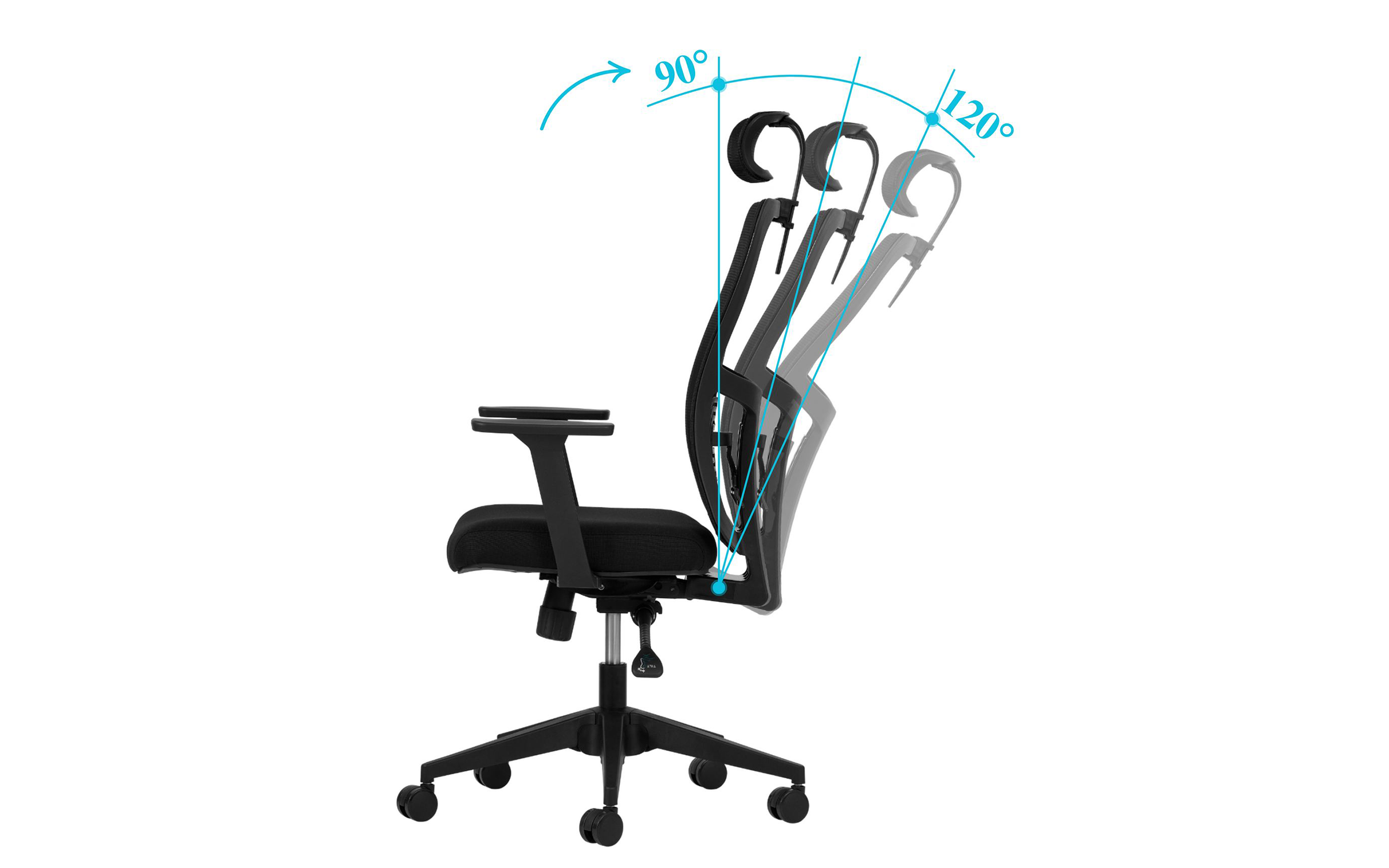 Scaun de birou Stelo, negru  10